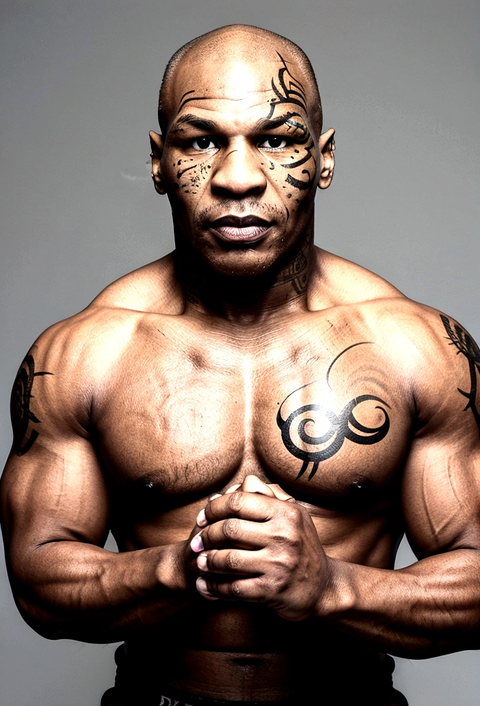 Mike Tyson - gants de boxe - ring de boxe - format 916- face caméra