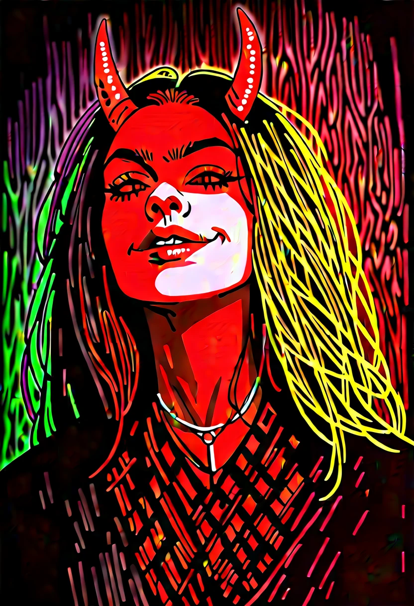 score_9, score_8_up, score_7_up, score_6_up, aesthetic , punk, demon, horns, outdoors, alley, night, graffiti, flannel shirt, solo, dutch angle, g0thicPXL, (big lips:0.6), (close up:1.2), portrait, large breasts, smug, skinny, realistic