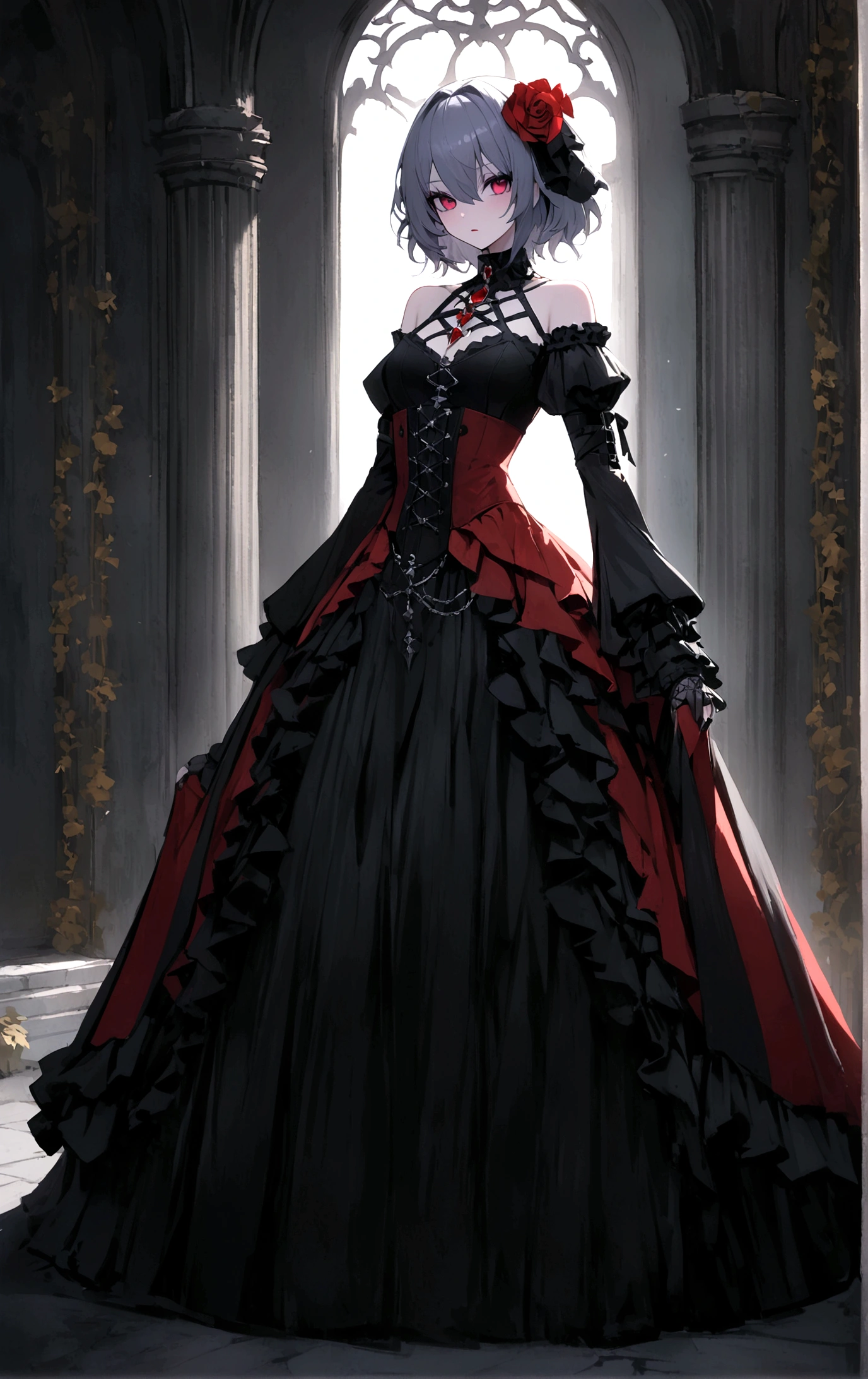 work of art, better_品質, 1 girl, standing alone, (Gothic:1.2), Remilia Scarlet,
