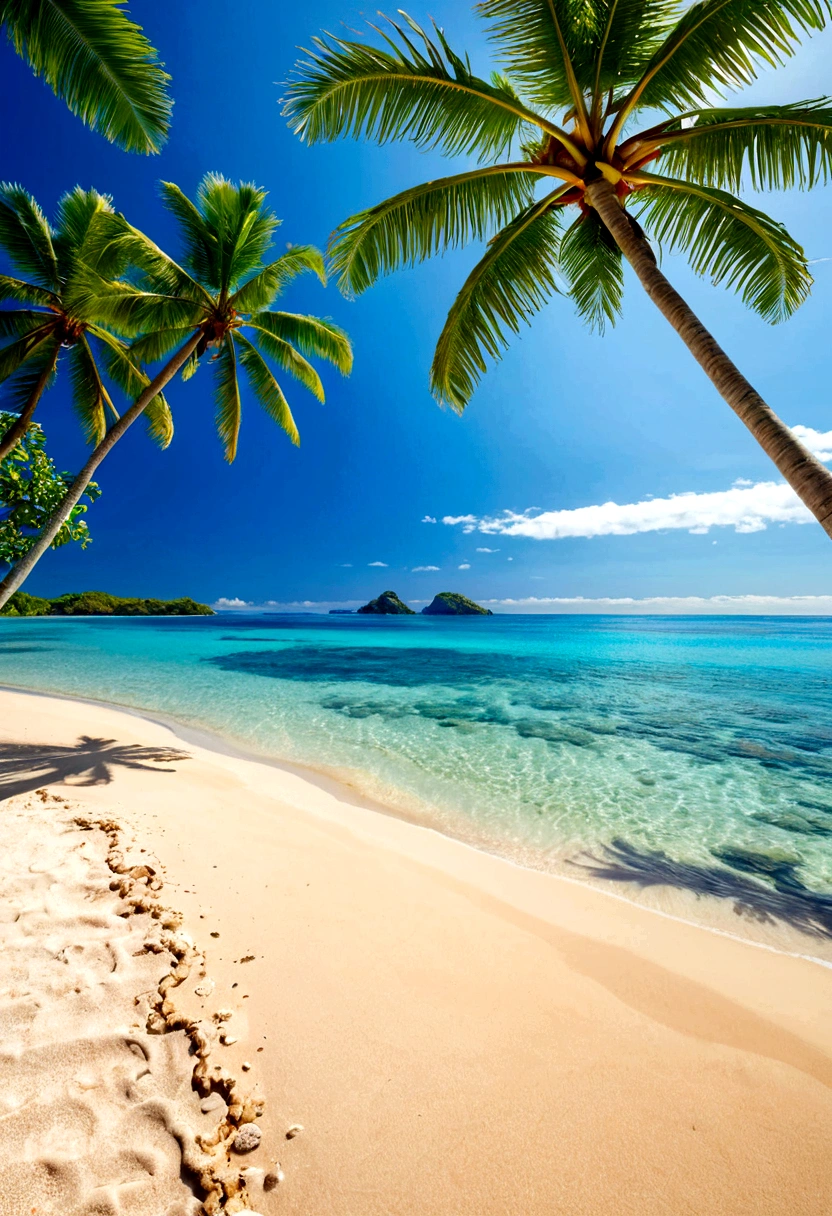 
there are three trees that are next to the beach, adobe stock popular, best on adobe stock, beach background, beach and tropical vegetation, at a tropical beach, ocean background setting, tropical background, island background, seaside backgroud, tropical ocean, beach landscape, fantasy sea landscape, ocean background, tropical beach, landscape background, sea background