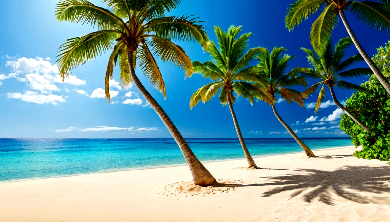 
there are three trees that are next to the beach, adobe stock popular, best on adobe stock, beach background, beach and tropical vegetation, at a tropical beach, ocean background setting, tropical background, island background, seaside backgroud, tropical ocean, beach landscape, fantasy sea landscape, ocean background, tropical beach, landscape background, sea background
