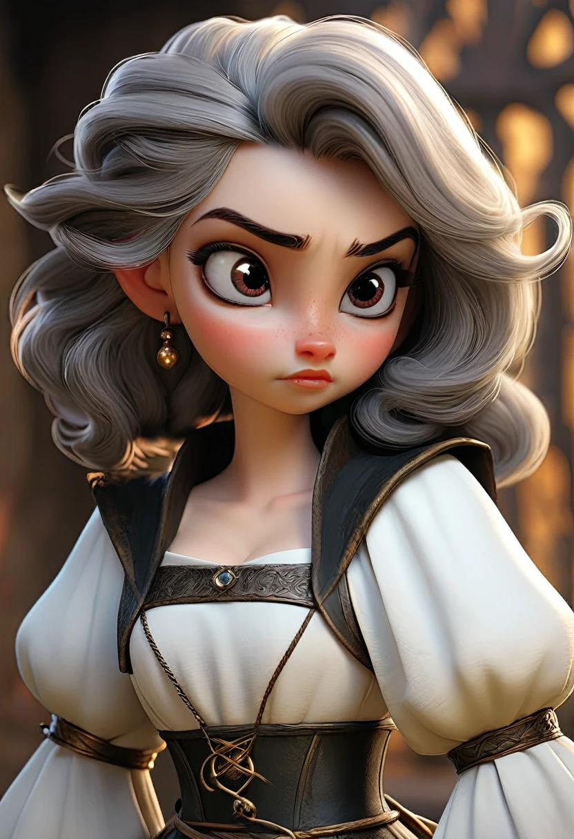 Masterpiece) best quality, (((perfect eyes, perfect face))), 1girl (((from medieval times with a sexy body))), (((white dress with short black jacket))) hairband, (((very short grey hair with curly at the end))), red eyes, slim body, (((porn pose))), (((NSFW))), (((man is teasing girl from behind by rubbing his penis on her pussy))), (((sex from behind)))