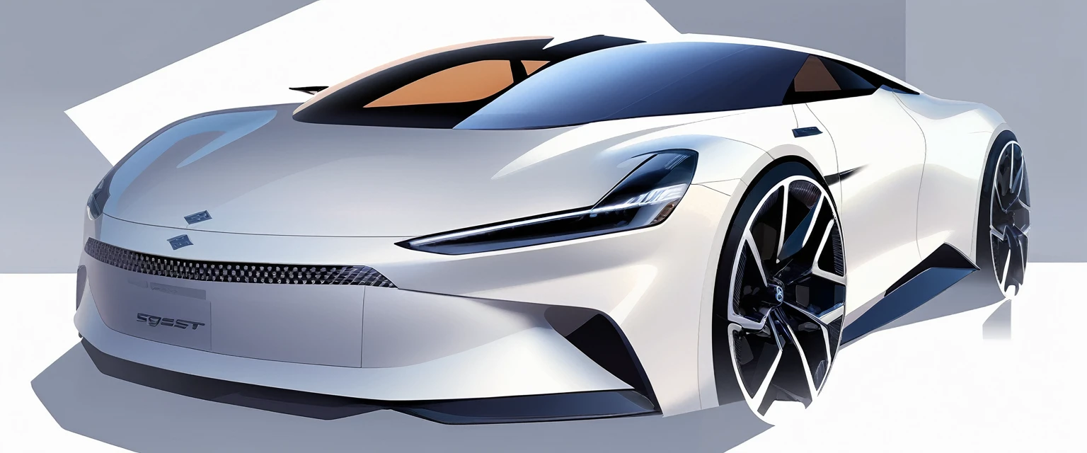 (masterpiece, Best quality:1.2), network design, Focus car, sports car, automobile, land vehicle, white body color, Front quarter view, wheel, shadow, geometric grain, reflection,  White background  