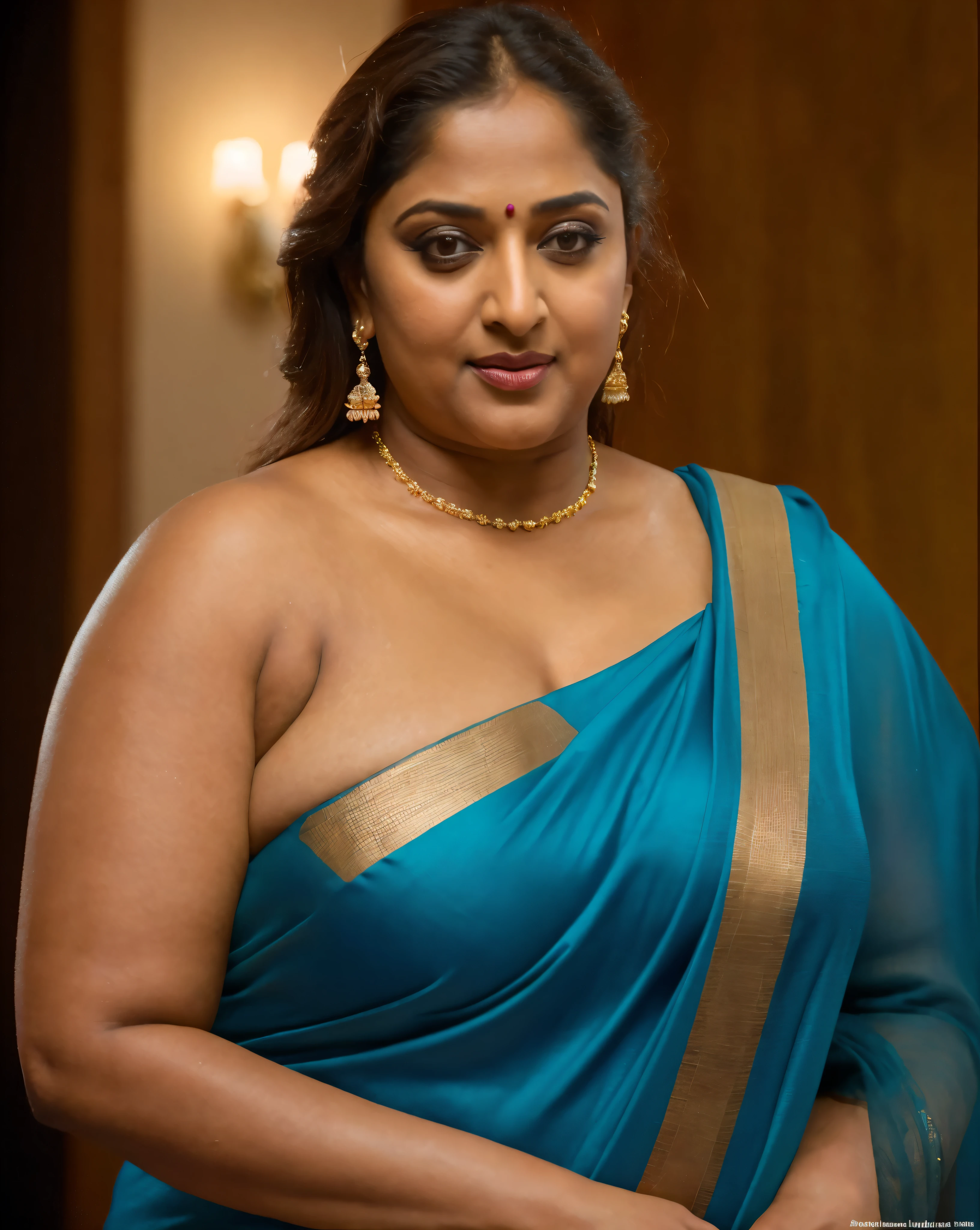 50yo mature MILF Anushka Shetty,((best quality)), ((masterpiece)), ((realistic)), eye kajal, mascara, red lips, sensual Beauty, mommy, full figured mommy, provoking body, extreme sweat, sweat soaked skin, slight stretch marks, alluring figure, bulging figure, thick charming lady, curvy, thick navel, full figured woman, eye kajal, massive breast, full body, styled hair, pierced eyes, female face,royal aura, trend on artstation , sharp focus, studio photo, intricate detail, very detailed, detailed eye, illustration, very detailed, sharp focus, digital render, professional, 4k