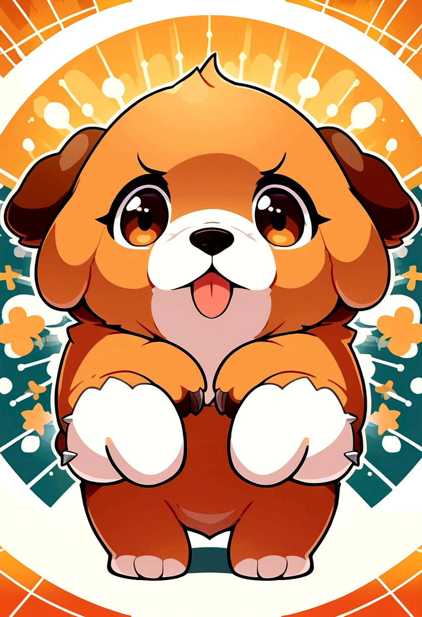 a cute vector of a caramel puppy with spiky fur and pointy ears, digital illustration, approaching perfection, highy detailed, Soft, sharp focus, illustration, 4k resolution