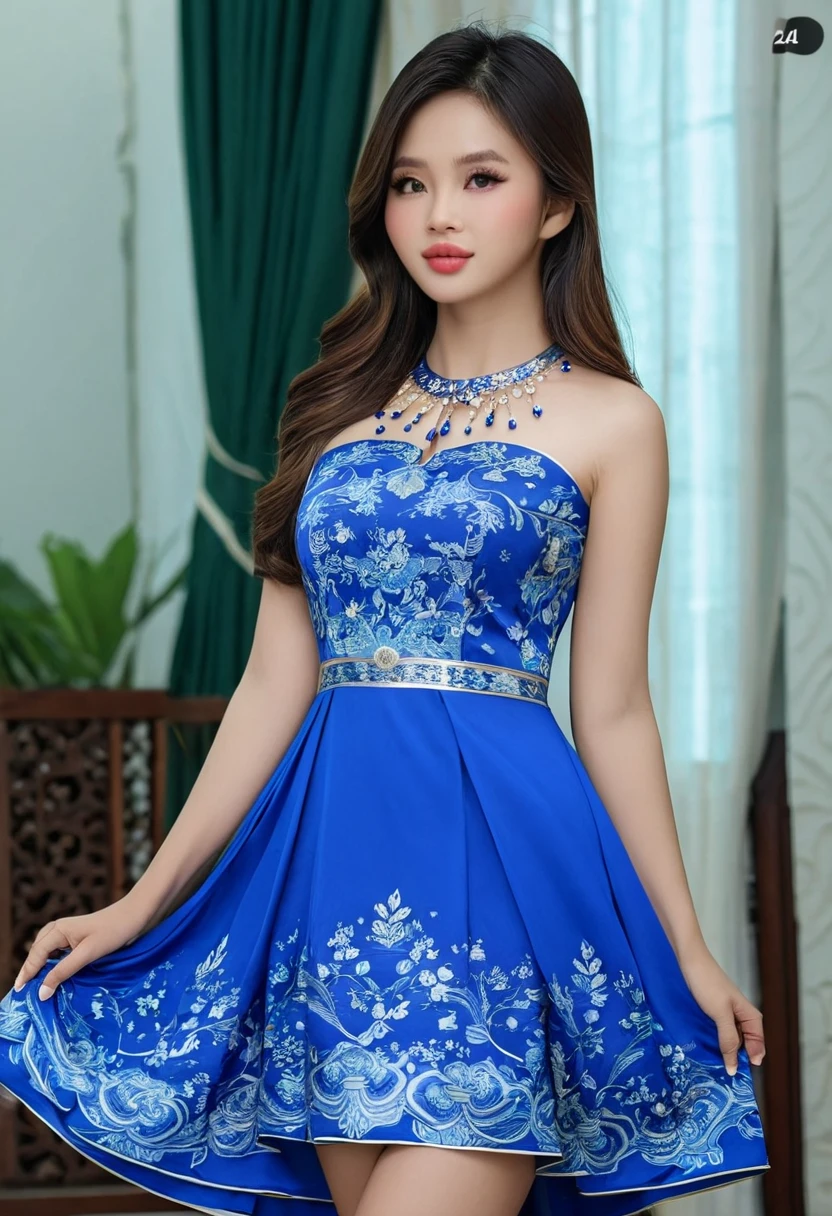 ((high quality:1.2)), work of art, (8k), extremely detailed, ((High detail:1.2)), ((best resolution:1.4)), Solo, 24 years old Vietnamese female, (dress) ,