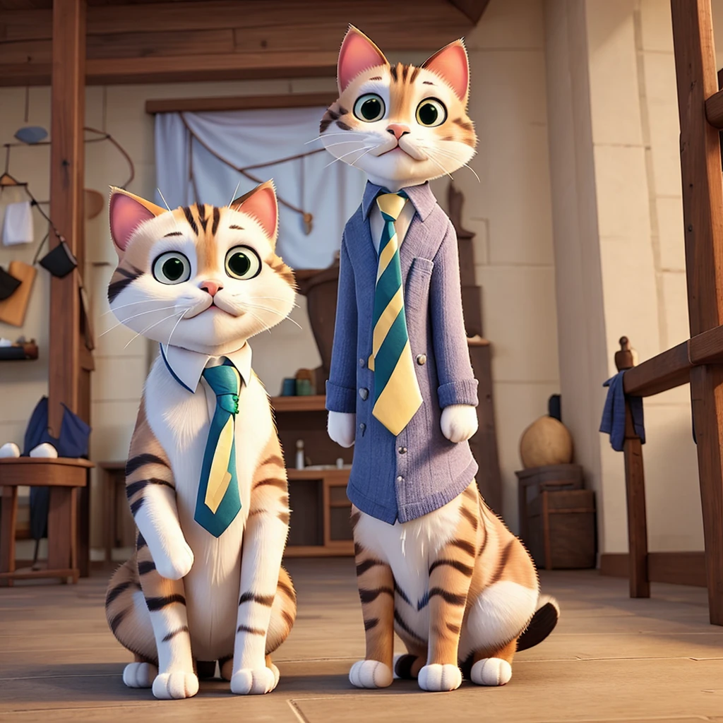 Cat getting married with a tie