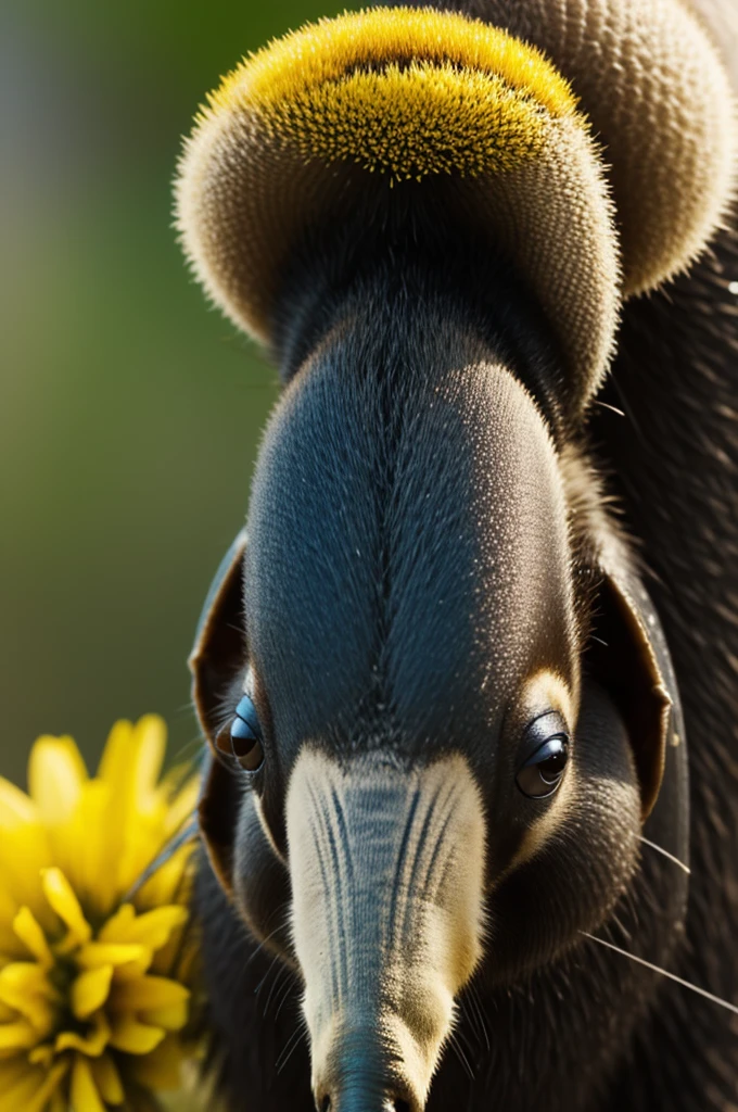Anteater with a bee sting on its nose animated image 4k