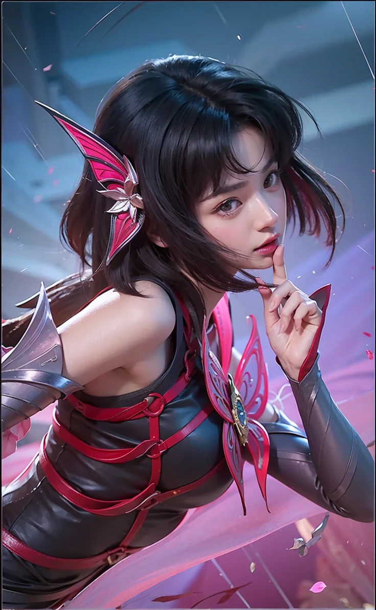 a close up of a woman wearing a red hood like a ruby wearing a patch over one eye, shadowbringers cinematic, 8k detail fantasy, a beautiful fantasy empress, game cg, xianxia fantasy, xianxia hero,fantasy artwork, cinematic goddess close shot, ruan jia and artgerm, wow 8k detail fantasy, hyperdetailed fantasy character