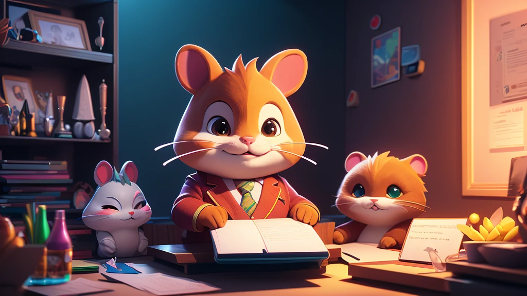 a close up of a tall hamster, looking like a model ,facing the viewer ,
cute face with fat cheeks, dressed in a suit and sunglasses, furry art, looking heckin cool and stylish, , big chungus boss, neon dark room background, sitting at a table with a laptop and a microphone, unsplash, realism, , in a streamer studio room, neon ambiance , looking to camera, portrait shot 8 k, photo portrait, looking towards the camera , ultra detail, high resolution, ultra detailed, best quality, amazing, top quality, extremely detailed CG unity 8k wallpaper, cinematic lighting.