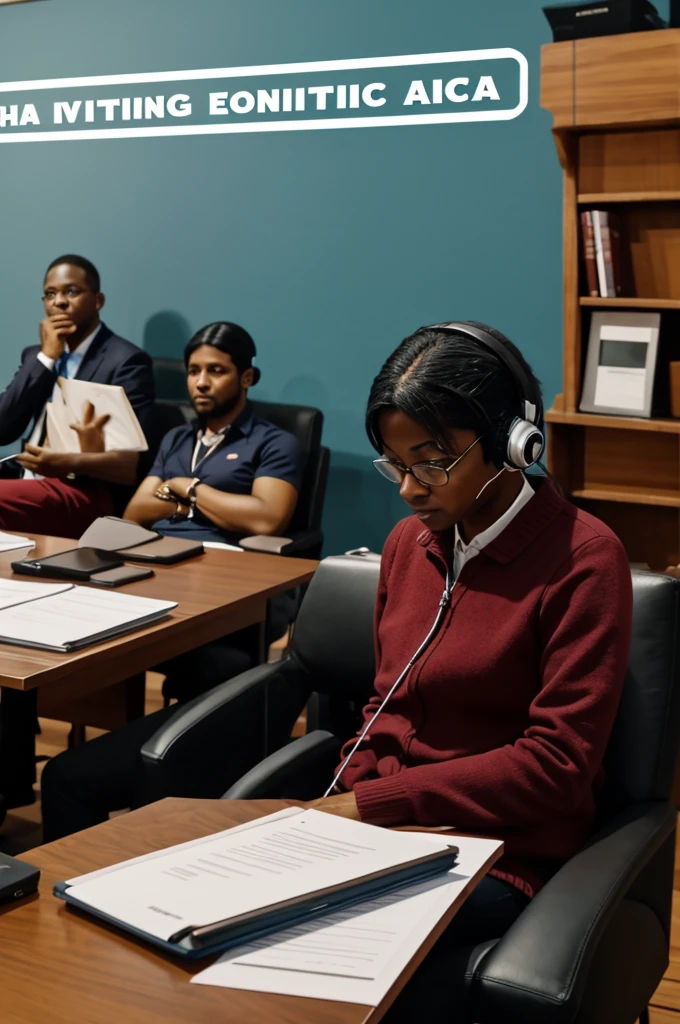 A picture of Mae Jemison speaking to a group of young people about the importance of STEM education.