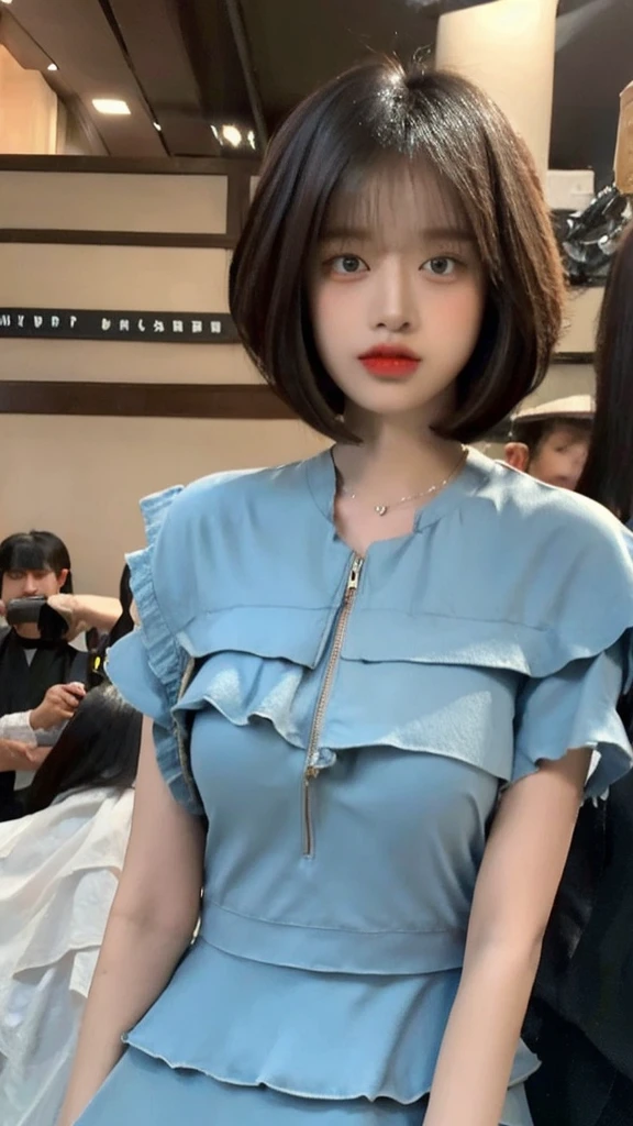 indian pale girl ((best quality, 8 thousand, masterpiece:1.3)), Concentrate upon:1.2, perfect body beauty:1.4, hip:1.2, ((layered haircut:1.4)), (big breasts drooping:1.1) , 밤y Dress: 1.1, Highly detailed face and skin texture, good eyes, double eyelid, White skin, long hair, (shut up: 1.3) , in clubs, small face, cowboy shot, 