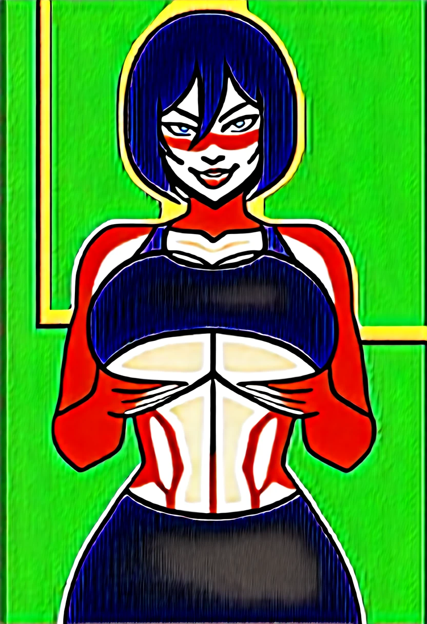 score_9, score_8_up, score_8, score_9, 1girl, mikasa ackerman, big lashes, eye liner, solo , teacher, sport bra, black sport bra, bathroom, provocative face, naughty face, smile, huge breasts, smile, very big breasts, big lips, naughty face, smile, blushing, underboob cut, grabbing one breast, , breasts squeezing together, looking at the viewer, caressing viewer crotch, cum falling from breasts
