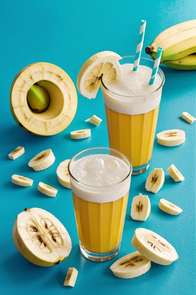 Banana flavor soft drink with a youthful design, attractive and fun several options