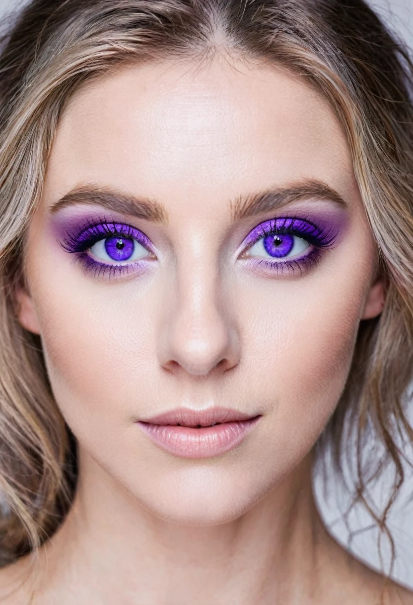 Natural violet eyes on a woman