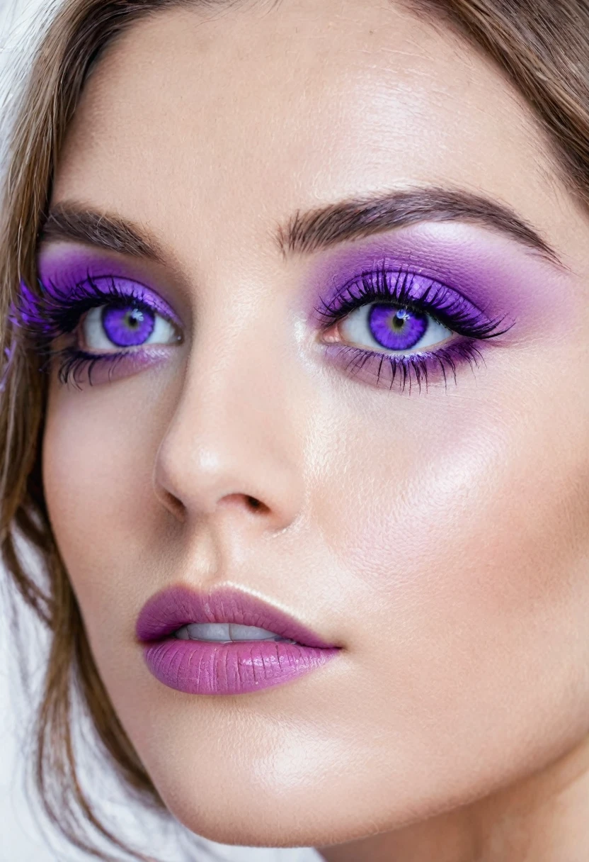 Natural violet eyes on a woman