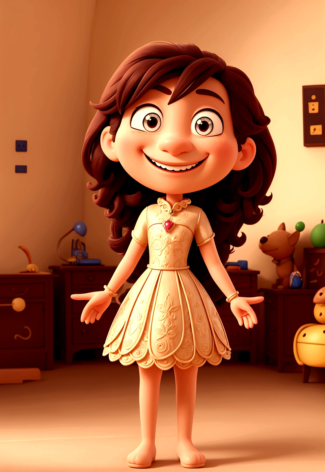 Smiling cartoon character