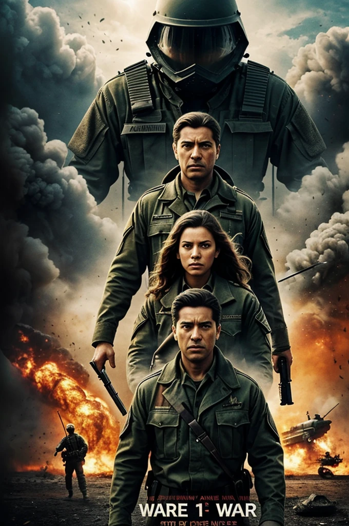 A movie poster with 10 images taken from the internet (or what can I find similar) from the war 