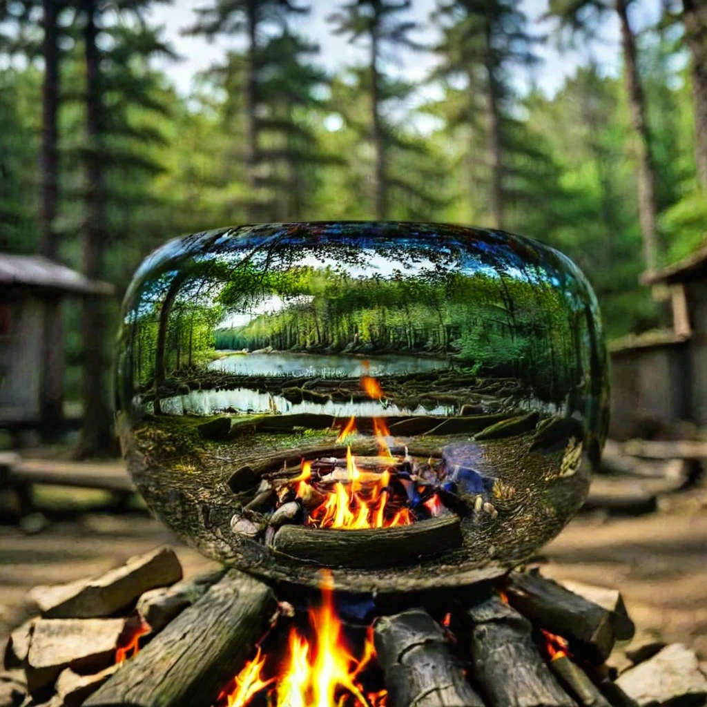 a wooden cabin with a fire pit in the middle of a forest, a brick cabin in the woods, cottage in the woods, cabin in the woods, log cabin, by Jason Benjamin, cottagecore, wood cabin in distance, cottage in the forest, cozy place, idyllic cottage, by Drew Tucker, by Morgan Russell, in a cabin