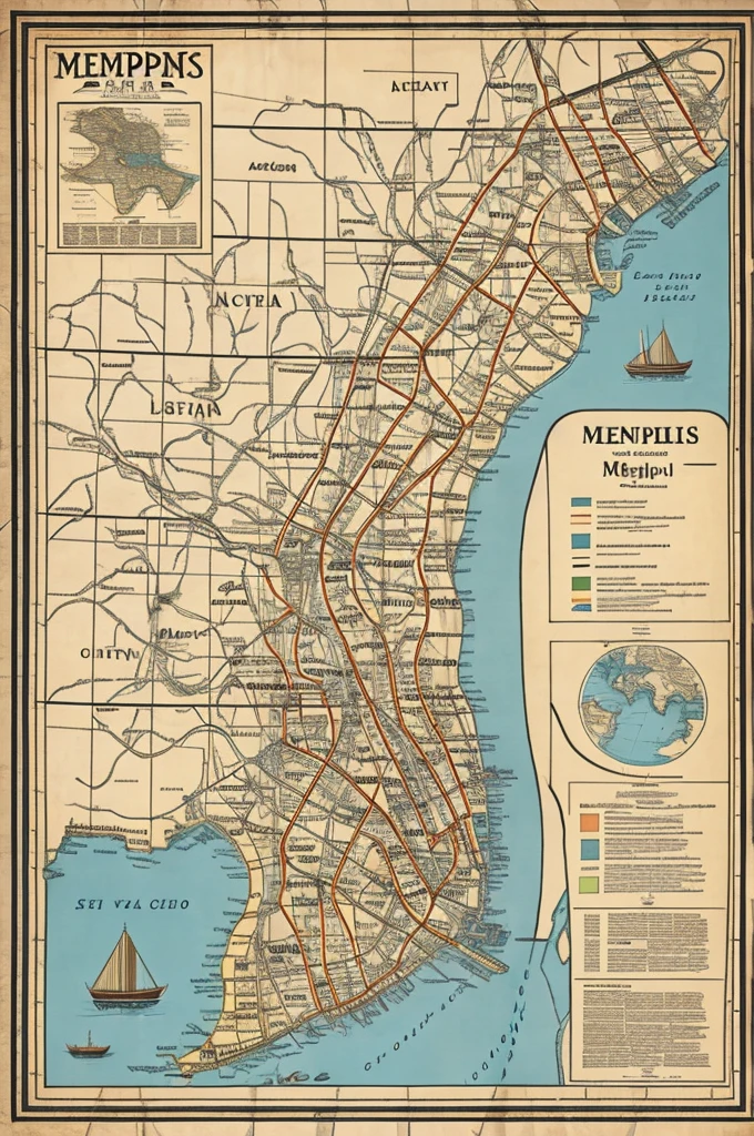 Map of Memphis in ancient Egypt
