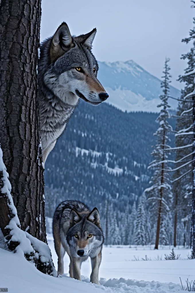 Lonely wolf cartoon again 