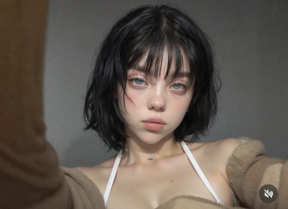 girl short hair, olhos billie eilish, feminine traits