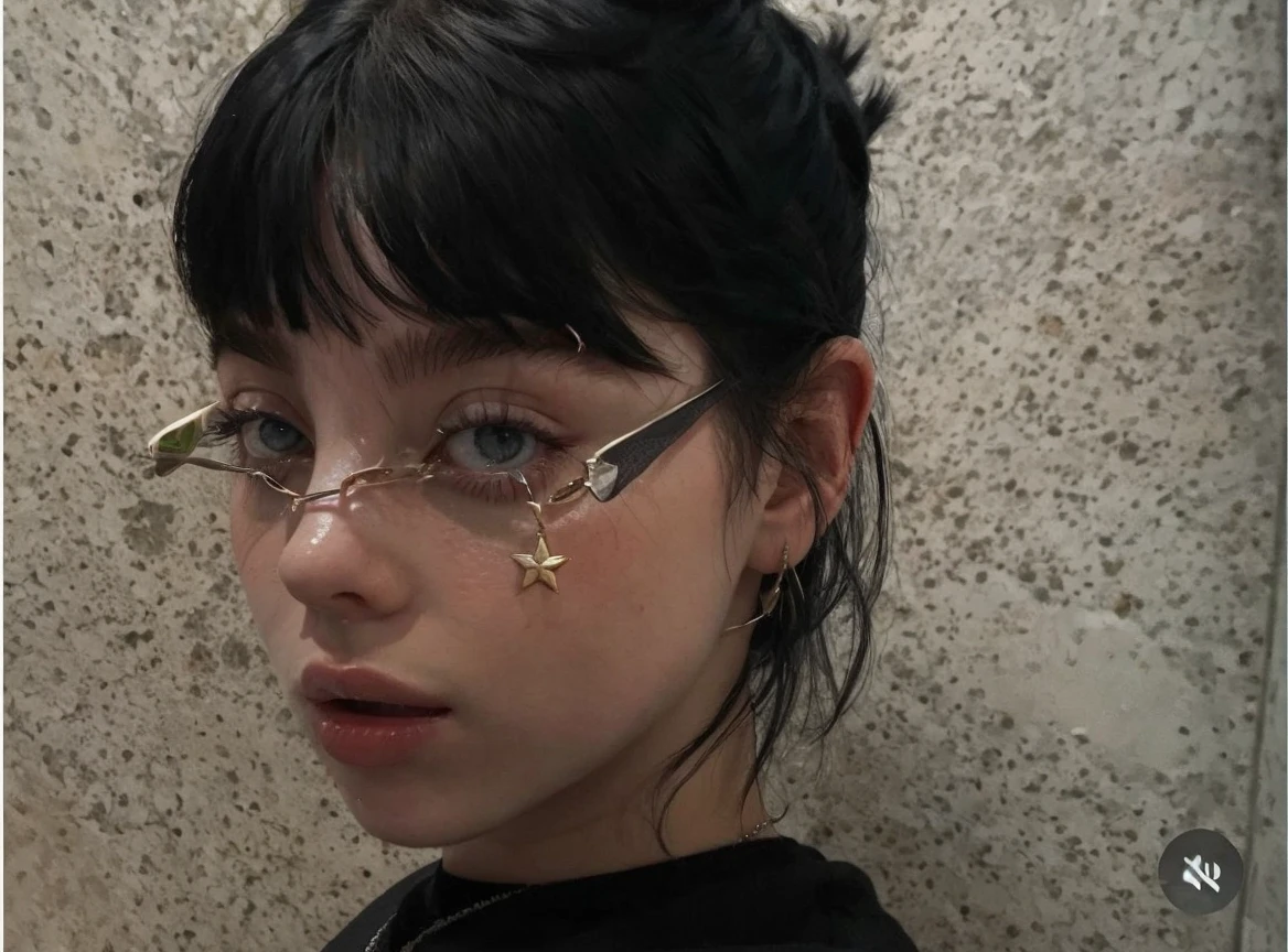girl short hair, olhos billie eilish, feminine traits