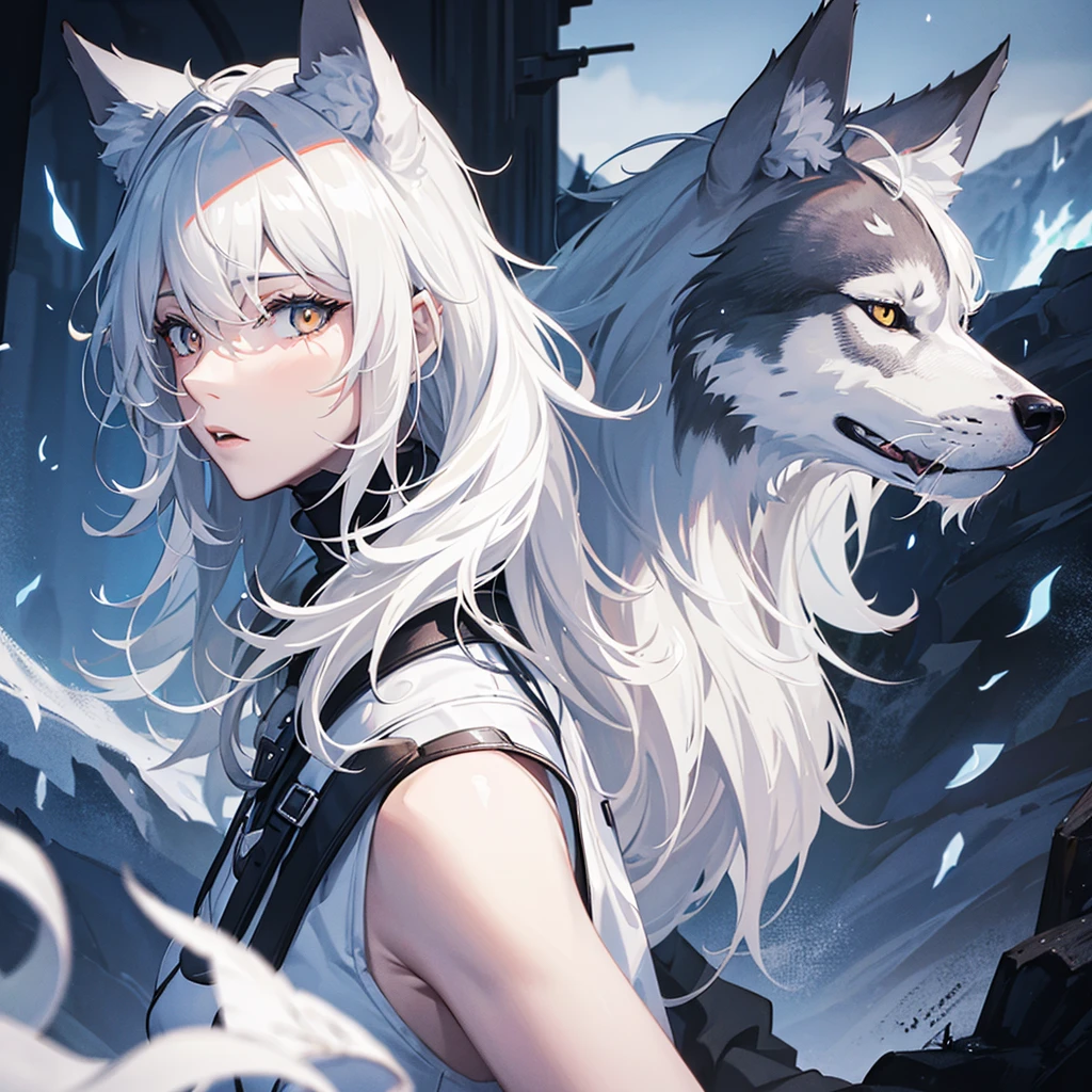 Wild and lonely wolf