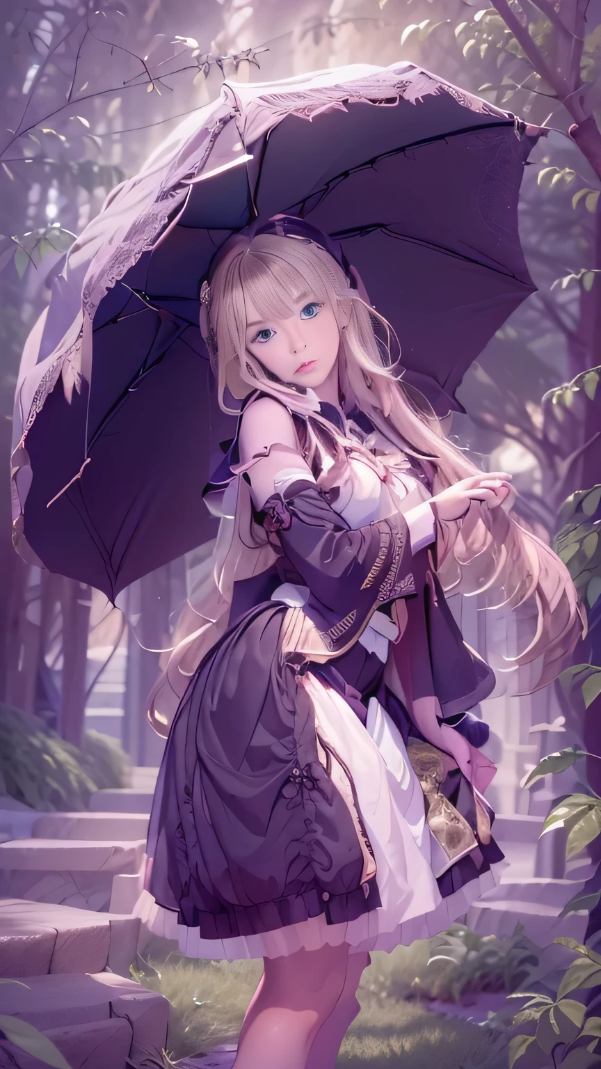 Woman posing for a photo shoot in dress and shoes、Girl in black dress、dress、Tsurime,Small breasts,Anime Girl Cosplay、 Wearing a dresagical ta Girl Portrait、bionde、Sexy maid in the magical forest、Rorish、Magical Forest Maid、Rain of Romanticism、Soft lighting、Thin limbs