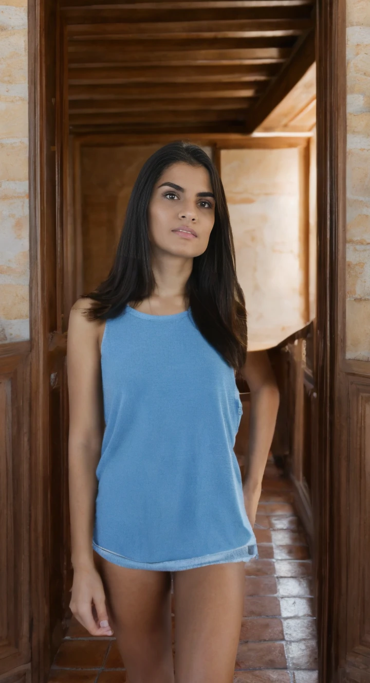 A 26 year old Spanish female taking selfie inside a big Spanish house high resolution Camera, High Lightning, Nice even shading, realistic, ultra, realistic, mega, realistic, micro, realistic, micro realism, In real, highly detail highly textured.