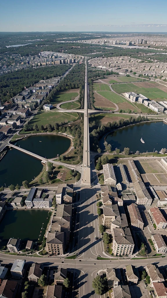 Bird eye view of whole City of troy and its main gate.