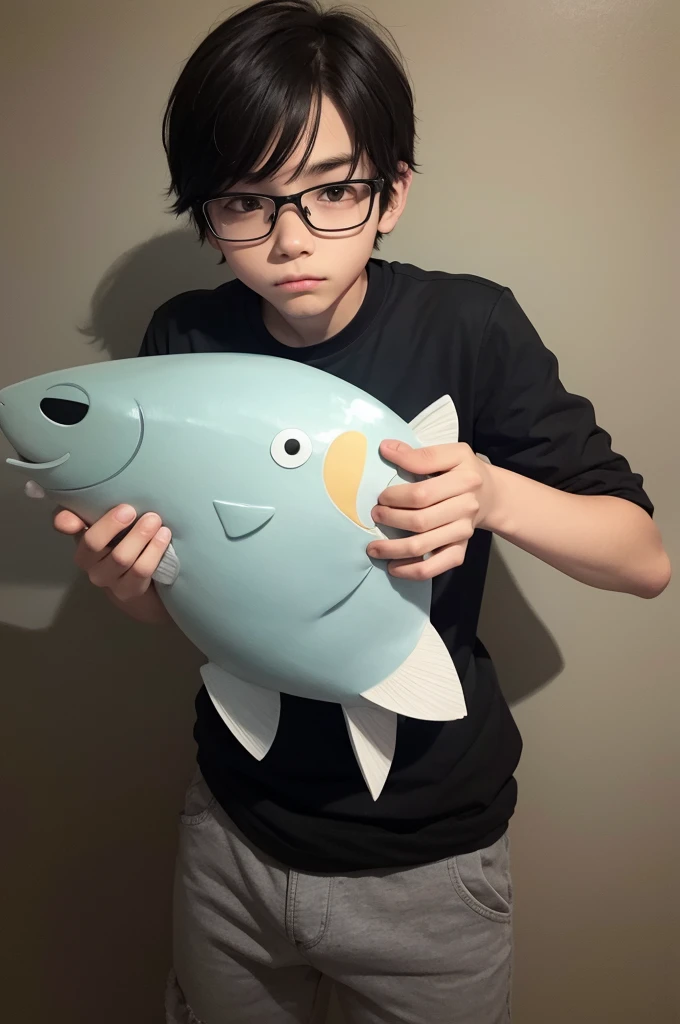 A 2D boy holding a 2D dindin