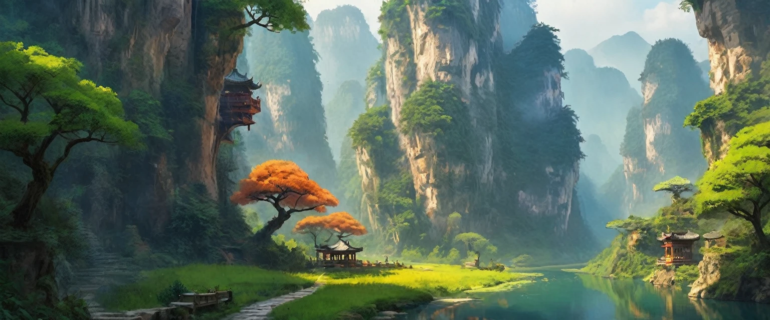 tmasterpiece,Best quality at best,high high quality,the Extremely Detailed CG Unity 8K Wallpapers,A charming dream scene in Zhangjiajie,towering trees,Glowing mushrooms and hidden fairy canyons,Creates a mysterious and captivating feeling,artstation,digital illustrations,complex,Uptrend,pastel colour,oil painted,award winning photography,bokeh,depth of fields,HDR,blooms,color difference,Reality,The is very detailed,ArtStation Trends,CGSociety trends,complex,high detal,dramaticidjourney Art