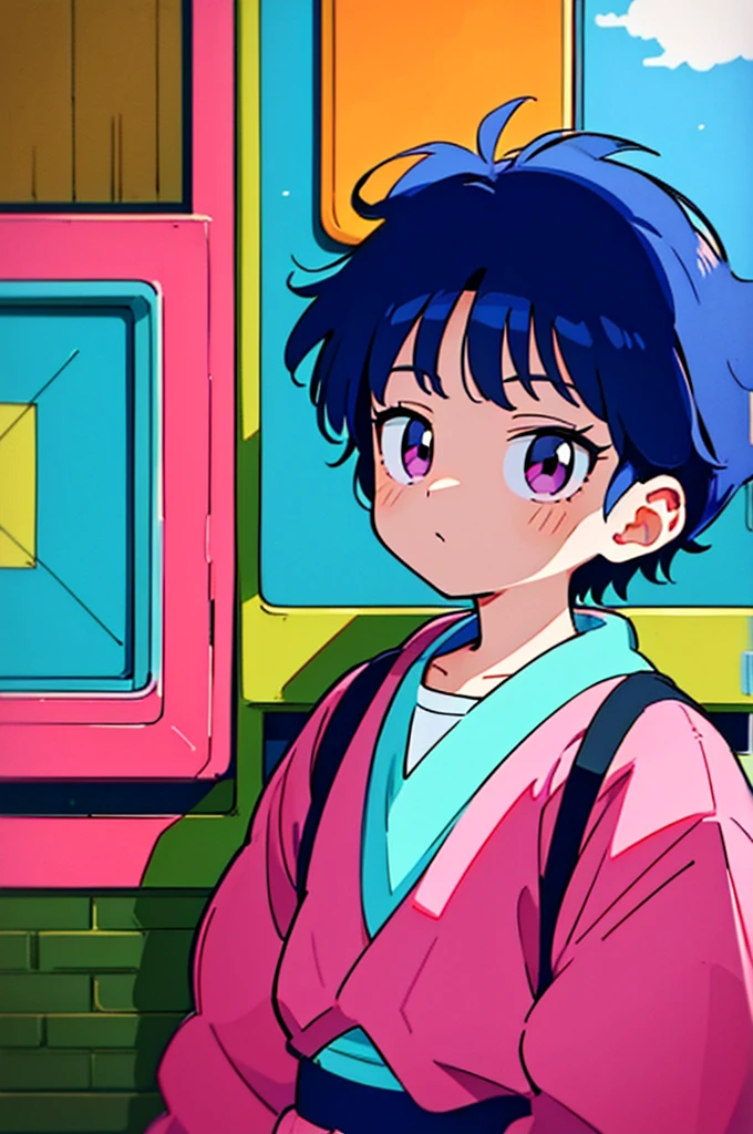 Boy Anime, looking straight ahead, anime aesthetic, 9 0 s anime aesthetic, young anime man, lofi artstyle, lofi aesthetic, 90s anime art style, lofi girl, Boy Anime, in the art style of 80s anime, anime vibes, lofi art, 90's anime style