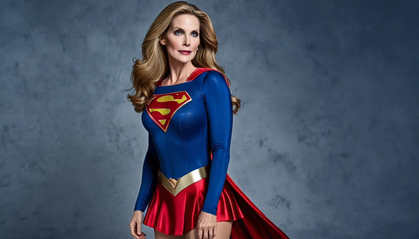 old Julie Hagerty Supergirl sexy; HD. Photograph, ((realism)), extremely high quality RAW photograph, ultra detailed photograph, sharp focus, high resolution, (detailed skin:1,3),high quality, film grain, Fujifilm XT3,Highly Detailed, movie, (Cinematic Photo:1.3) of (Realistic:1.3)
