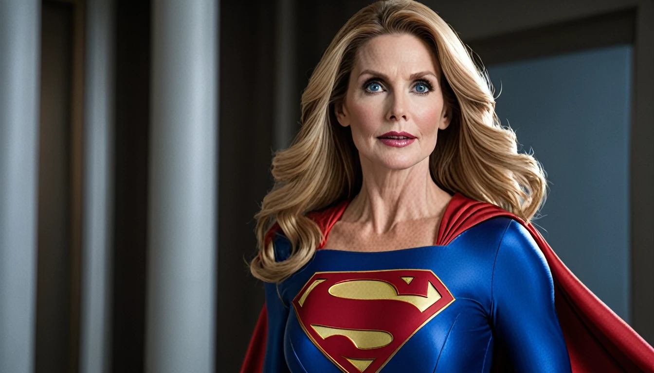 old Julie Hagerty Supergirl sexy; HD. Photograph, ((realism)), extremely high quality RAW photograph, ultra detailed photograph, sharp focus, high resolution, (detailed skin:1,3),high quality, film grain, Fujifilm XT3,Highly Detailed, movie, (Cinematic Photo:1.3) of (Realistic:1.3)