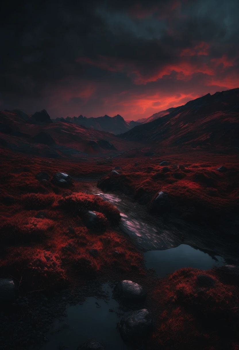 dark aesthetic landscape, 8k, masterpiece,
