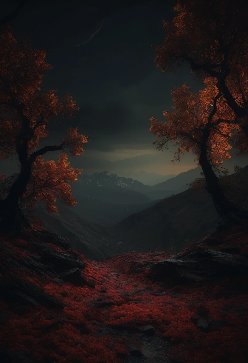 dark aesthetic landscape, 8k, masterpiece,