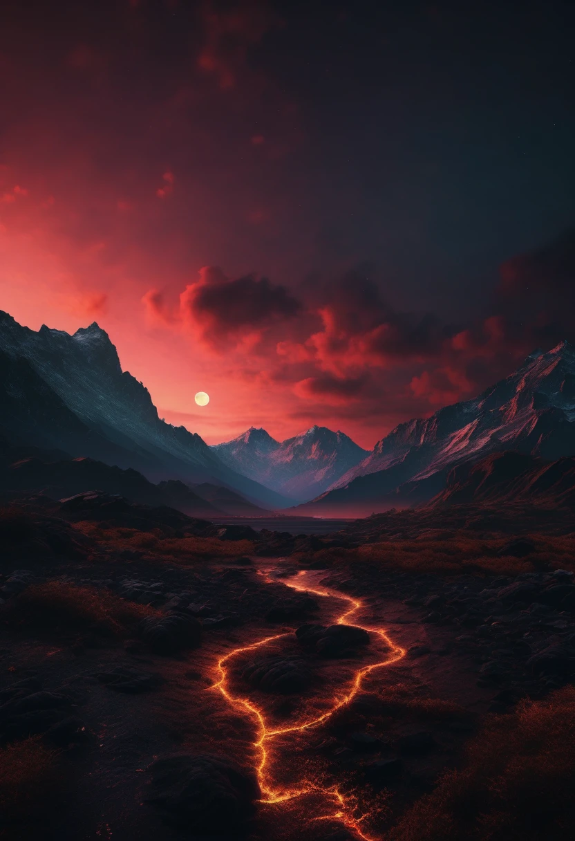 dark aesthetic landscape, 8k, masterpiece,