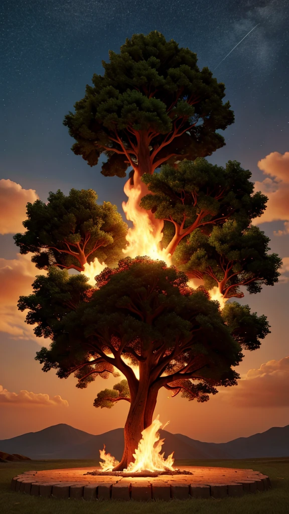 tree on fire