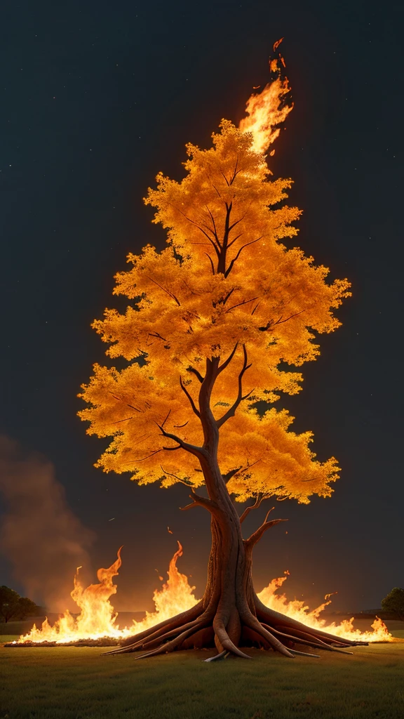 tree on fire