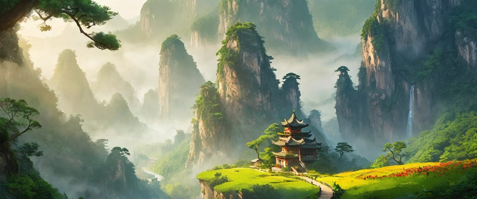 tmasterpiece,Best quality at best,high high quality,the Extremely Detailed CG Unity 8K Wallpapers,A charming dream scene in Zhangjiajie,towering trees,Glowing mushrooms and hidden fairy canyons,Creates a mysterious and captivating feeling,artstation,digital illustrations,complex,Uptrend,pastel colour,oil painted,award winning photography,bokeh,depth of fields,HDR,blooms,color difference,Reality,The is very detailed,ArtStation Trends,CGSociety trends,complex,high detal,dramaticidjourney Art