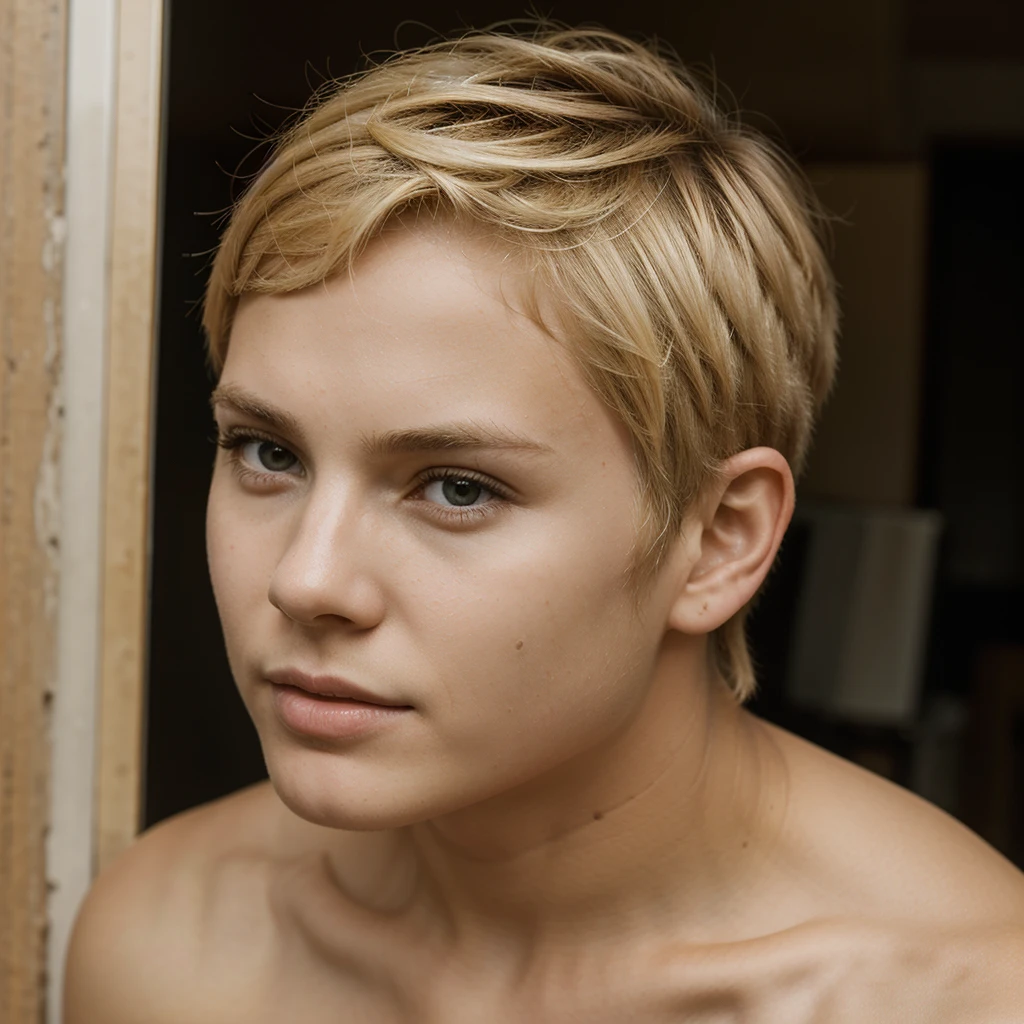 One people, portrait, boy, blond, short hair