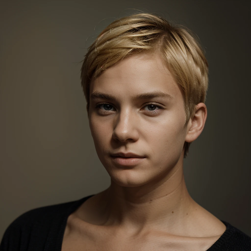 One people, portrait, boy, blond, short hair