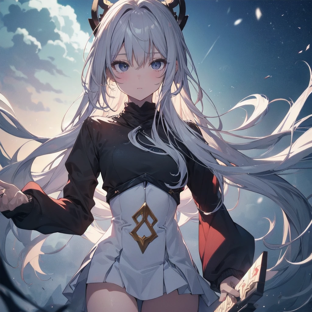 Super high quality by Art God, Super detailed, High resolution, Anime Moe Art Style, Best Anime 8K,pixiv Contest Winner, Perfect Anatomy, break,break,Surreal , (alone,,,18-year-old:1.3),Complete limbs, Full Finger,Small eyes,Beautiful and exquisite black eyes, Well-proportioned iris and pupil, Disgusted Eyes, High resolutionの詳細な髪, , Highly detailed skin, Best lighting by famous artists, 8K,Cute illustrations,snow、winter、Young woman with black eyes, With a sword々Standing,