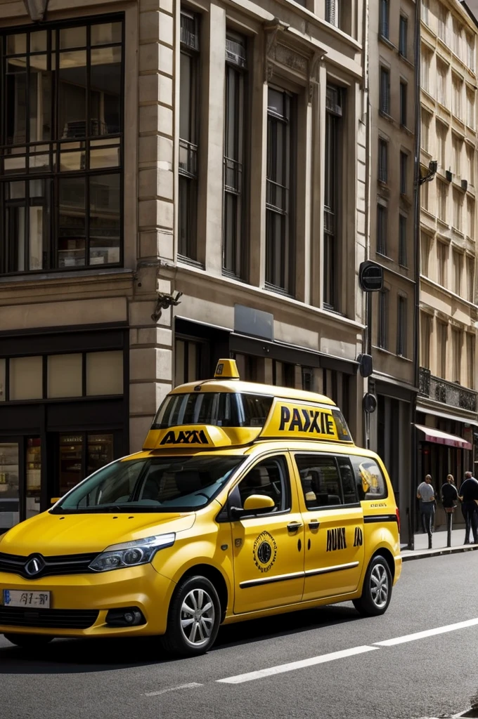 Je veux une image d’un taxi façon cartoon, le taxi doit être super content, sur le côté le nom du taxi doit être « SAMDrine » et à l’intérieur, sur la banquette arrière, on doit voir apparaître une femme de 40 ans environ, complètement ivre. Tout autour de la voiture, on doit voir des bouteilles d’alcool renversées, des fûts de bières etc