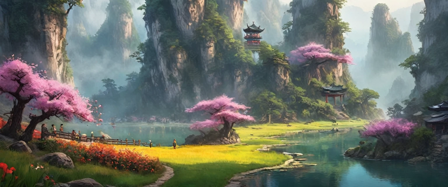 tmasterpiece,fairyland, dreamy, surreal, Best quality at best,high high quality,the Extremely Detailed CG Unity 8K Wallpapers,A charming dream scene in Zhangjiajie,towering trees,Glowing mushrooms and hidden fairy canyons,Creates a mysterious and captivating feeling,artstation,digital illustrations,complex,Uptrend,pastel colour,oil painted,award winning photography,bokeh,depth of fields,HDR,blooms,color difference,Reality,The is very detailed,ArtStation Trends,CGSociety trends,complex,high detal,dramaticidjourney Art