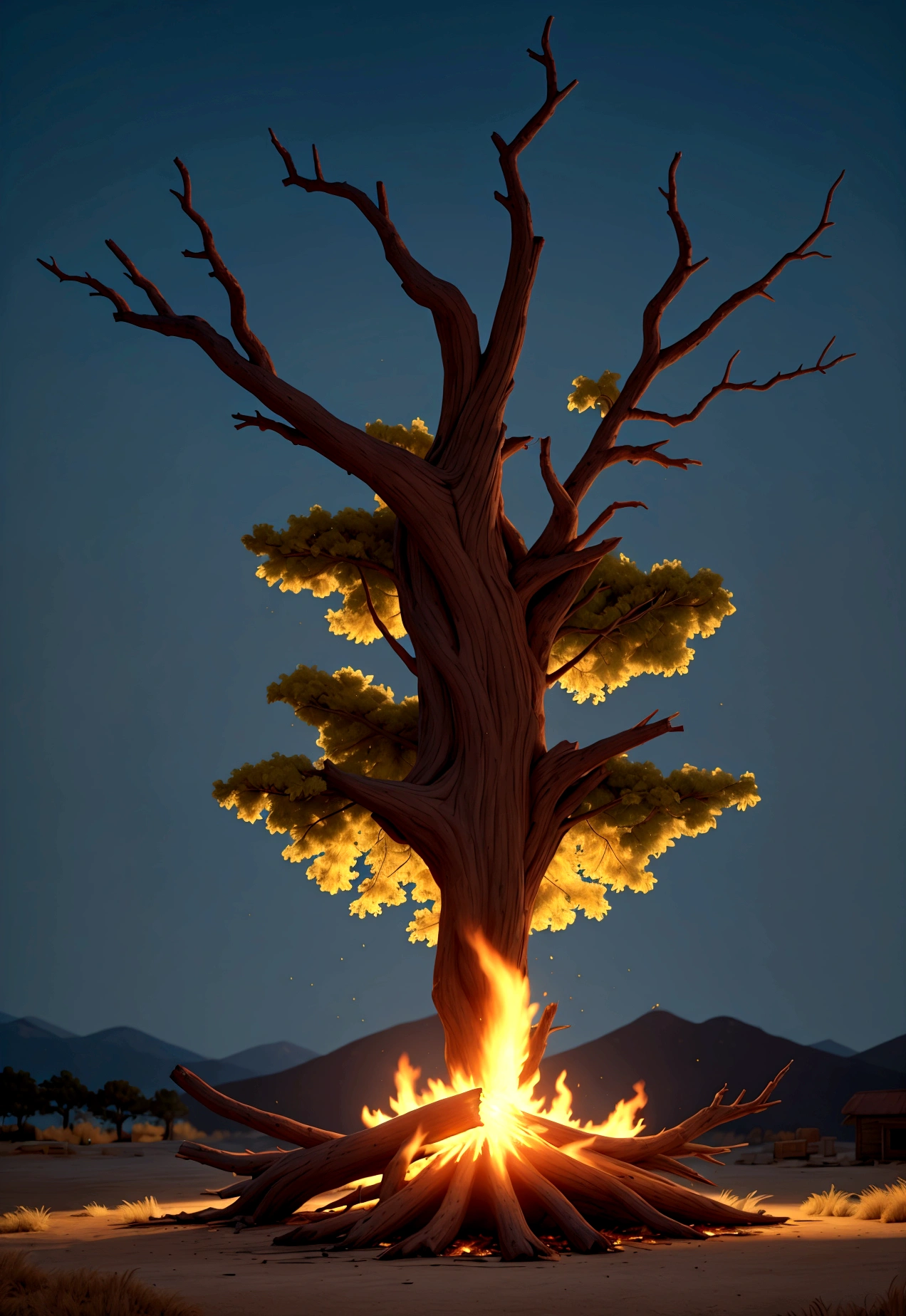 fallen and burned tree