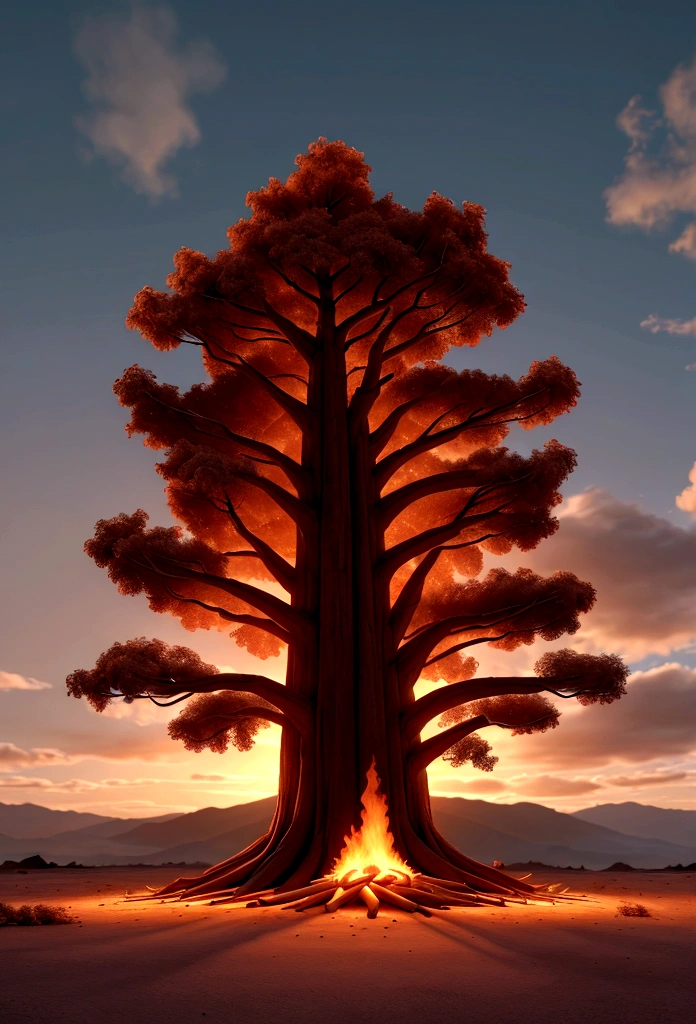 fallen and burned tree