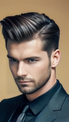 make a beautiful image of the german men combed hair with focus on the face